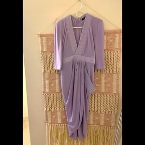 Classic Zhivago Lavender Low Cut Front Slit Midi Show Stopper